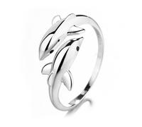 Bague Double Dauphins En Argent Sterling 925, Réglable, Ouverte, Pour Pouce, Doigt, Bague De Promesse Pour Femmes, Adolescentes