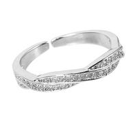 Bague d'ouverture réglable en zircon pour femmes bijoux simples avec design chic pour les fêtes de usure quotidienne tenues à la mode accessoire de doigt élégant