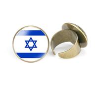 Bague Drapeau D'Israël Pour Femme - Cartes D'Israël Charme Ethnique Bague D'Ouverture Réglable, Bague De Bijoux Classique Pour Cadeau De Fête D'Anniversaire Unisexe, Comme Indiqué, Réglable