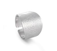 Bague du Sceau des 7 Archanges Bague du Cube de Metatron Bague du Sceau de Lilith Symbole Biblique Bague Amulette Talisman Bague Religieuse Bijoux en Acier Inoxydable Cadeaux pour Hommes Femmes