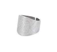Bague du Sceau des 7 Archanges Cube de Metatron Sceau de Lilith - Symbole Biblique, Amulette Talisman Religieuse en Acier Inoxydable - Cadeaux pour Hommes et Femmes