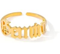 Bague du zodiaque - Bague horoscope vieille bague anglaise 12 constellations signe du zodiaque bague de doigt - Bague de nom - Vierge - Couleur dorée utile et professionnelle