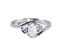 Bague éclatante double zircon bijoux ovale morganite naturelle bague canne à pêche anneaux, A, Cuivre, Aucune pierre précieuse