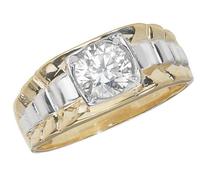 Bague, EDS JEWELS, Homme, Or 2 Couleurs 375/1000, Oxyde de Zirconium, 37725 60