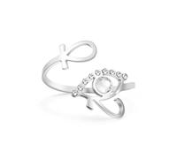 Bague égyptienne Ankh œil d'Horus Ankh Croix ouverte en acier inoxydable égyptien antique œil de Ra clé de vie Protection amulette Bijoux religieux pour homme et femme (Argenté)