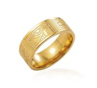 Bague égyptienne antique en acier inoxydable avec croix Ankh et œil d'Horus, symbole égyptien, amulette de protection, bijou pour hommes et femmes