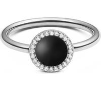 Bague élégante avec agate noire et cristaux Audrey DW0040138 - Circonférence : 52 mm.