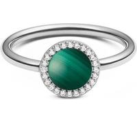 Bague élégante avec malachite et cristaux Audrey DW00401317 - Circonférence : 50 mm.