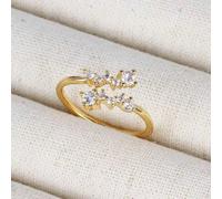 Bague élégante et à la mode pour jeune fille, ornée de micro-incrustations en cuivre, style classique européen, américain/japonais et coréen. Taille ajustable. Taille UniqueCuivre