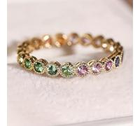 Bague élégante et exquise plaquée or avec oxyde de zirconium - Accessoire personnalisé - Idéal pour un usage quotidien, une fête, des vacances, un anniversaire de mariage, un cadeau d'amour