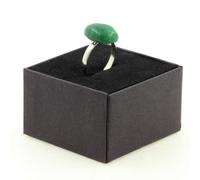 Bague Emeraude Plaqué Argent. 12.71 Ct. Taille Réglable.