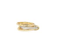 Bague empilable en acier inoxydable pour femme, hypoallergénique, ne ternit pas, design multicouche bicolore pour un usage quotidien et des occasions spéciales, Acier allié, Aucune pierre précieuse