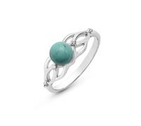 Bague empilable en argent sterling 925 avec pierre turquoise minimaliste et délicate avec nœud celtique, pierre de naissance de décembre, cadeau pour femme, K 1/2, Pierre précieuse., Turquoise