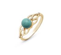 Bague empilable en argent sterling 925 avec pierre turquoise minimaliste et délicate avec nœud celtique, pierre de naissance de décembre, cadeau pour femme, O 1/2, Pierre précieuse., Turquoise