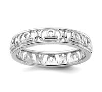 Bague empilable en argent sterling 925 avec signe du zodiaque Balance pour femme, US 5 | EU 49.75 | DE 15.75 | JP 9 | UK J 1/2, Métal Argent Argent sterling, Aucune pierre précieuse