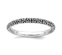Bague empilable en argent sterling 925 oxydé de 2,25 mm pour femme, US 10 | EU 62.5 | DE 20 | JP 20 | UK T 1/2, Métal Argent Argent sterling, Aucune pierre précieuse