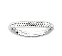 Bague empilable en argent sterling 925 plaqué rhodium poli pour femme 2,25 mm, US 5 | EU 49.75 | DE 15.75 | JP 9 | UK J 1/2, Métal Argent Métal Rhodium Argenté, Aucune pierre précieuse