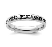 Bague empilable en argent sterling 925 poli émaillé pour femme, US 5 | EU 49.75 | DE 15.75 | JP 9 | UK J 1/2, Métal Argent Émail Métal Argenté, Aucune pierre précieuse