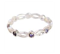 Bague empilable en argent sterling 925 pour femme, tanzanite, pierre de naissance de décembre, bague de mariage, bagues d'anniversaire, U 1/2, Pierre précieuse., Tanzanite