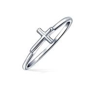 Bague Empilable En Forme De Croix Religieuse Pour Ados En Argent Sterling 925