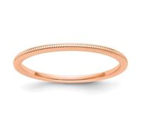Bague empilable millegrain 14 carats 1,2 mm Bijoux Cadeaux pour femme - Gamme de tailles de bague : H à T, US 8.5 | EU 58.75 | DE 18.5 | JP 17 | UK Q 3/4, Métal, Aucune pierre précieuse