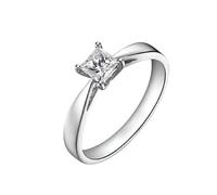 Bague en 50 Engagement Ring Diamond Or Blanc 9 Carats Au375 Diamant Taille Princesse 0,4 CT Solide Non Plaqué Mise à Niveau 3.0 pour Sœur Action de Grâces Bijoux