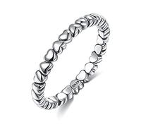 Bague en 925 Argent Femme Ribambelle de Cœurs Vintage