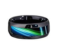 Bague en acier incrusté œil de tigre bleu pour homme - Niche technique industrielle - Style futuriste - Bijoux cool pour un usage quotidien - Design unique et neutre