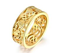 Bague en acier inoxydable avec nœud celtique nordique, bague tendance en titane avec nœud celtique