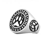 Bague en Acier Inoxydable Pour Homme Avec Patte D'ours Viking - Mythologie Nordique - Bague Griffe D'ours Celtique - Punk Hip Hop Nordique Scandinave Motard Petit Ami Bijoux Cadeau