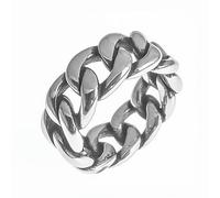 Bague en acier inoxydable pour homme - Style industriel Hip Hop Streetwear - Bijoux à gros maillons - Cadeau pour petit ami, 8, Acier titane