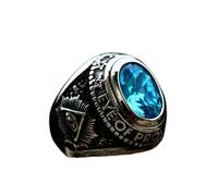 Bague en acier inoxydable pour hommes G.V Original réplique titane acier Zircon Pierre Vintage franc-maçonnerie bijoux style de mode