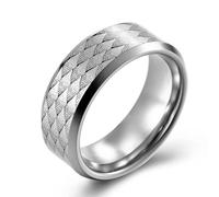 Bague en acier inoxydable simple et tendance, bague rétro en acier titane pour homme
