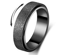 Bague en acier inoxydable titane pour homme et femme - Taille 6 à 12 - Largeur : 6 mm - 5 couleurs : or rose, arc-en-ciel, argent, noir et bleu, 6, Métal, Aucune pierre précieuse