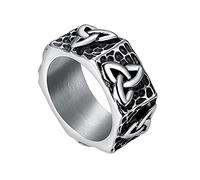 Bague en Acier Inoxydable Viking Celtic Knot Triquetra Pour Hommes, Alliance Polie À la Main en Irlande, Accessoire de Bijoux Païen Scandinave Païen Taille 7-13 Pour Femmes