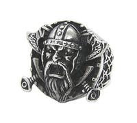 Bague en Acier Inoxydable Viking Odin Axe,Anneau de Pirate de Noeud Celtique de Guerrier Nordique, Amulette Vintage Gothique Punk Rock Hommes Femmes Bijoux Cadeau de Noël