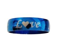 Bague en acier 'Peaceful' bleu LES TRESORS DE LILY - modèle 6 mm - pour femme 66