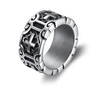 Bague en acier titane à motif croix simple et unique, style punk, tête de mort