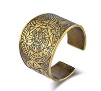 Bague en acier titane à sept étoiles, Kabbale romaine, taille réglable, pour homme