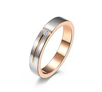 Bague en acier titane en forme de T mat avec des accents de diamant Bijoux minimalistes unisexes pour couples et célibataires