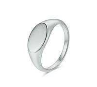 Bague en acier titane lisse simple et avancée avec design de mode pour femmes, sceau ovale, bijoux de main de niche