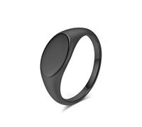 Bague en acier titane lisse simple et avancée avec design de mode pour femmes, sceau ovale, bijoux de main de niche