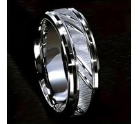 Bague en acier titane pour couple - Design simple et cool - Parfait pour la Saint-Valentin comme cadeau de bijoux pour votre partenaire