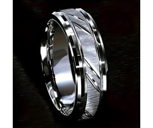 Bague en acier titane pour couple - Design simple et cool - Parfait pour la Saint-Valentin comme cadeau de bijoux pour votre partenaire