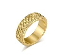 Bague en acier titane pour homme avec motif d'écailles de dragon sculptées au niveau national