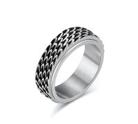 Bague en acier titane pour homme avec motif d'écailles de dragon sculptées au niveau national