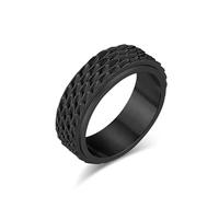 Bague en acier titane pour homme avec motif d'écailles de dragon sculptées au niveau national