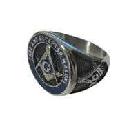 Bague en acier titane pour homme Symbole maçonnique Bijou vintage occulte Accessoire gothique pour homme, 13
