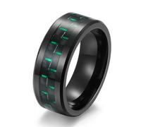 Bague en acier tungstène et fibre de carbone de style nordique, bague tendance en acier tungstène et fibre de carbone