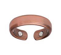 Bague en alliage réglable, couleur vive, design d'ouverture magnétique pour femme, lisse poli, galvanoplastie, style simple, bijou de doigt pour le quotidien à la fête bronze rouge, taille unique